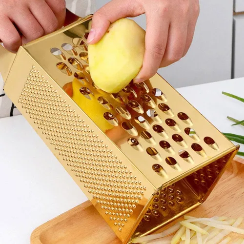 Vista 9 de Kichvoe Cocina Esencial Acero Inoxidable Rallador de Vegetales Cortador de Queso Trituradora de Alimentos Rallador de Acero