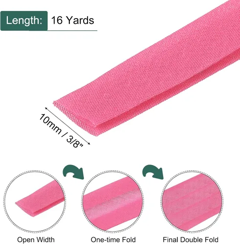 Vista 436 de MECCANIXITY Cinta al bies de doble pliegue de 1/2 pulgada de poliéster continuo a granel para costura, costura, dobladillo, encuadernación y Beige