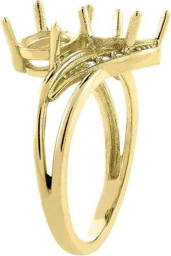 Vista 3 de Silver City Jewelry Anillo ovalado de 2 piedras de amatista y topacio azul Londres de oro amarillo de 10 quilates, 0.315 x 0.236in, tamaño 8, Oro