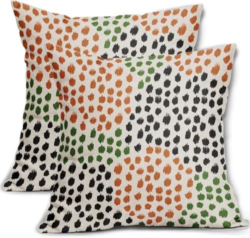 Vista 77 de Sweetshow Juego de 2 fundas de almohada de 16 x 16 pulgadas, diseño bohemio, con diseño de lunares, moderno y moderno, para exteriores, decorativas