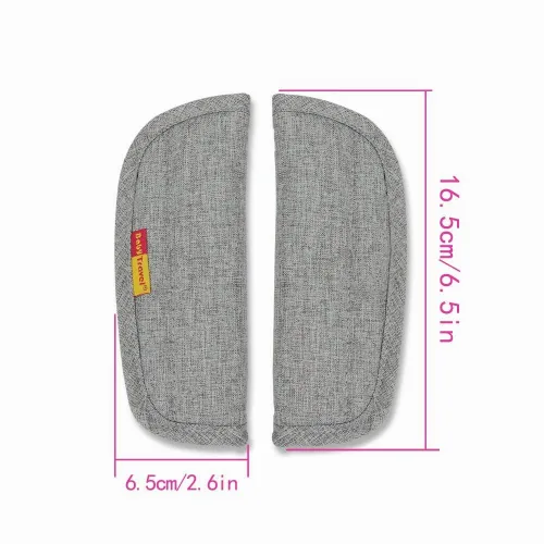 Vista 2 de Juego de 3 fundas de correa de asiento de coche para cochecito de bebé y almohadilla para la entrepierna, fundas universales suaves para cinturón
