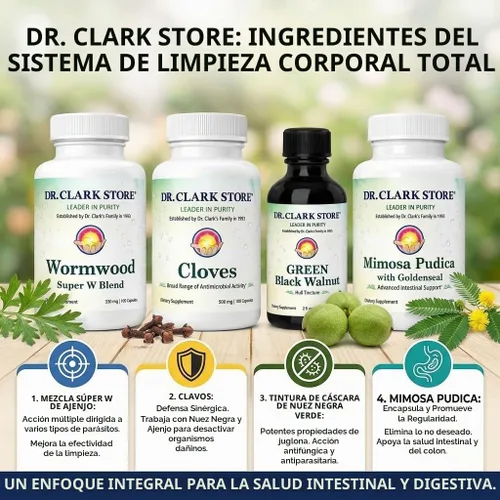 Vista 3 de Kit de limpieza para-Cleanse de Dr Clark Store con Mimosa Pudica - Ayuda a mantener la función intestinal óptima, la salud intestinal y la digestión