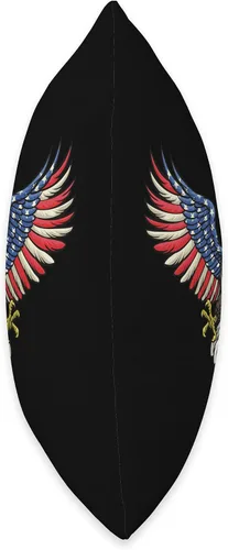 Vista 2 de Adler Vogel Eagle American Flag Vulture Falcon Throw Pillow, 16x16, Multicolor