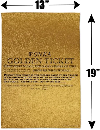 Vista 6 de Willy Wonka y la fábrica de chocolate Golden Ticket Garden Yard Flag