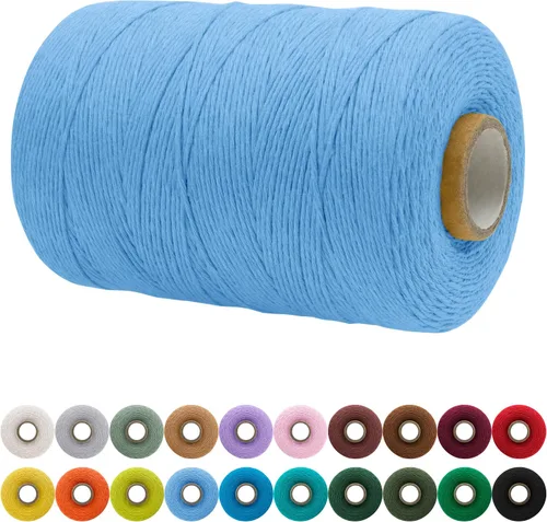 Vista 62 de JeogYong Cordón de macramé de un solo hilo 3 mm x 109 yardas (328 pies) Cuerda de algodón suave Hilo de macramé de 3 mm, suministros de macramé