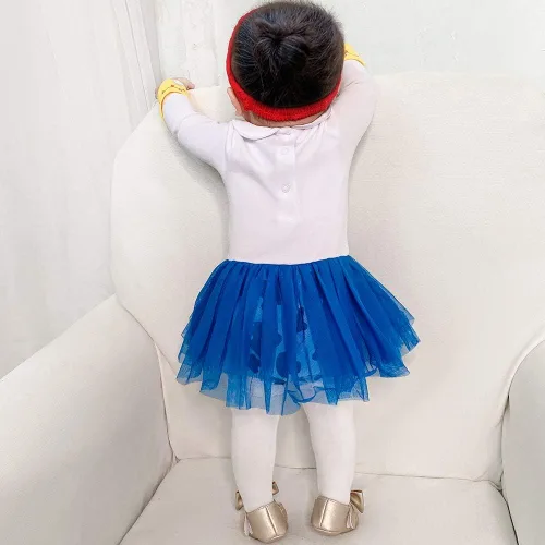 Vista 202 de Disfraz de princesa de Belle Sofía Blancanieves para niñas pequeñas, disfraz de princesa, Navidad, Halloween, mameluco con diadema