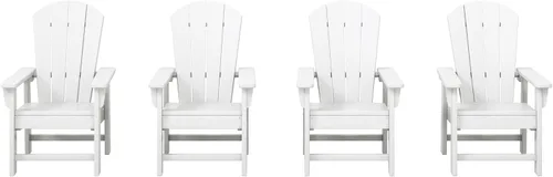 Vista 36 de WestinTrends Malibu Kids - Silla de patio de plástico HDPE Adirondack para exteriores, color negro