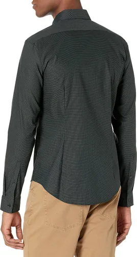 Vista 2 de Calvin Klein Camisa de vestir para hombre Xtreme Slim Fit Stain Shield Stretch Solid