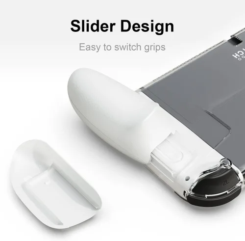 Vista 8 de Skull Co GripCase OLED - Una funda protectora transparente acoplable con agarres reemplazables para adaptarse a todos los tamaños de manos