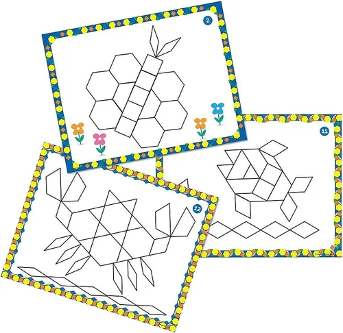 Vista 2 de Learning Resources Tarjetas de diseño de bloques de patrones, reconocimiento de color, juguete STEM, a partir de 4 años
