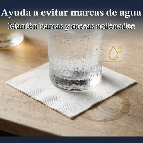 Vista 6 de Finetouch Servilletas de barra blancas, 500 unidades, papel absorbente