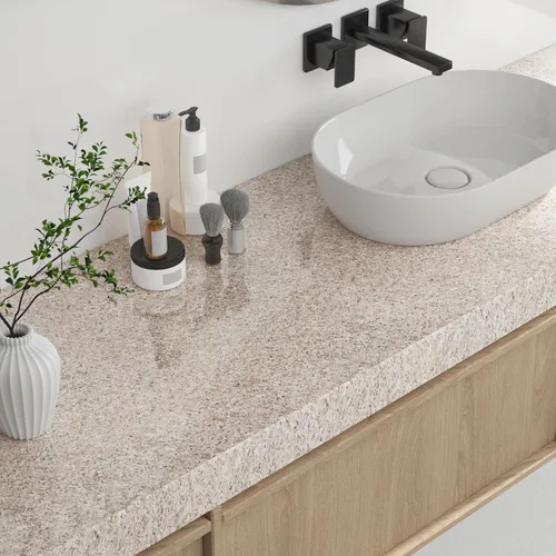 Vista 4 de VEELIKE - Papel de contacto de granito de 15.7 pulgadas x 118 pulgadas para encimeras. Papel tapiz adhesivo impermeable de granito para pegar