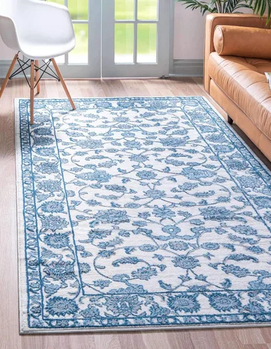 Vista 13 de Unique Loom Boston Collection - Alfombra rectangular de 2 x 3 pies y 1 pulgada, color gris y marfil
