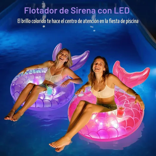 Vista 2 de MoKo Pool Float Adult, Mermaid Inflatable Swim Tube