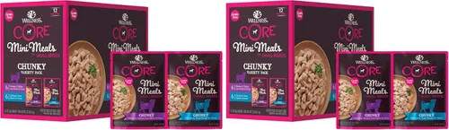 Vista 11 de Wellness CORE - Paquete variado de mini comidas en paté para razas pequeñas, comida húmeda para perros adultos, sin granos, natural, 3 onzas