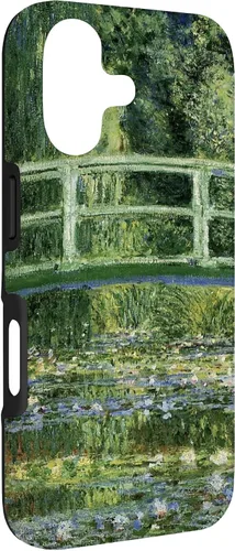 Vista 3 de Monets - Carcasa para iPhone 17 con diseño de lirios de agua y puente japonés