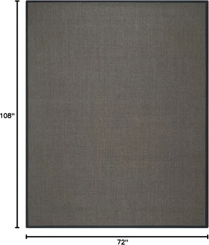 Vista 9 de Alfombra de sisal Safavieh, de color maíz y negro, tejida a mano, de la colección de fibras naturales; 5 x 8 pulgadas, NF441A, Tela, Gris / Gris