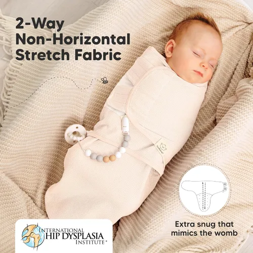 Vista 7 de Paquete de 3 pañales orgánicos para recién nacidos, sacos de dormir para recién nacidos, pañales para bebés de 0 a 3 meses, manta para recién