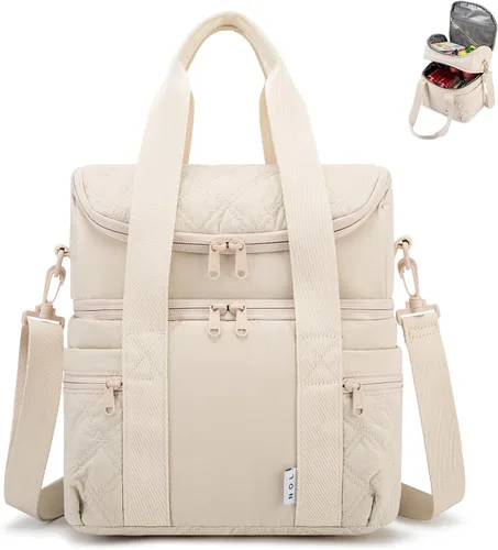 Vista 12 de NOL Natural Organic Lifestyle Bolsa Térmica de Almuerzo de Nylon para Mujeres Bonita Bolsa de Almuerzo Acolchada Grande A Prueba de Fugas Aislada