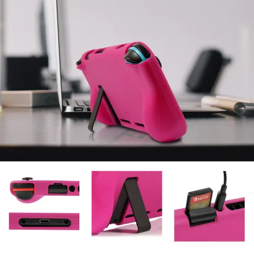 Vista 4 de Orzly Funda de agarre cómodo para Nintendo Switch, cubierta trasera protectora para uso en la consola Nintendo Switch en modo Gamepad de mano