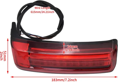 Vista 4 de Luces traseras de alforja para motocicleta, freno de marcha, lámpara LED de señal de giro apta para Harley Touring Street Glide Road Glide Road King