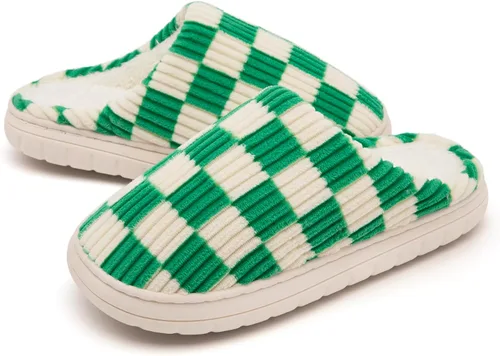 Vista 19 de Jaeynow Pantuflas mullidas para mujer en interiores, zapatos de casa unisex de espuma viscoelástica para hombre, zapatos de invierno cálidos