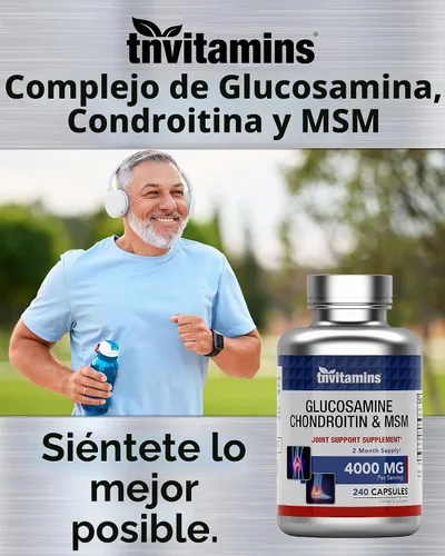 Vista 6 de tnVitamins Boswellia Serrata 1200mg (120 cápsulas) y glucosamina, condroitina, MSM Complex 4000mg (240 cápsulas)