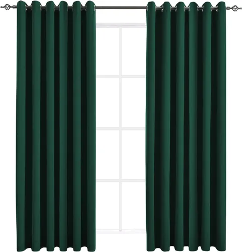 Vista 22 de Cortinas opacas para dormitorio, con aislamiento térmico y bloqueo de luz, para oscurecer la habitación, cortinas con ojales sólidos para ventana