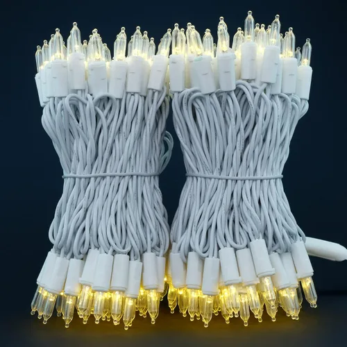 Vista 8 de 200 unidades de luces de Navidad LED de color blanco cálido, 66 pies de alambre blanco con certificación UL, juego de luces de cadena de calidad