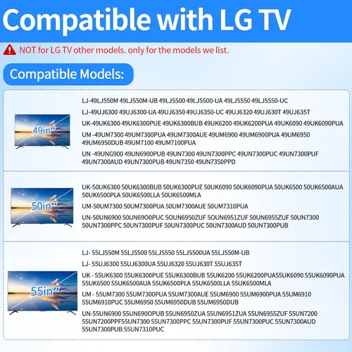 Vista 5 de Para patas de TV LG, patas de repuesto para soporte de TV Lg - 49 50 55 pulgadas para LJ UJ UK UM UN Series, para 55UK6500 55UM7300 55UN6900
