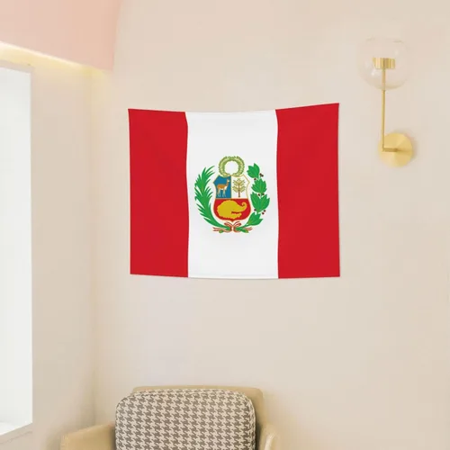 Vista 4 de Rqwaaed Tapiz de bandera peruana adorna perfectamente la pared de 29 x 37 pulgadas