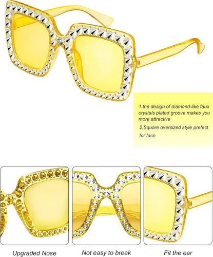 Vista 3 de 9 pares de gafas de sol cuadradas de gran tamaño con marco AC para mujer