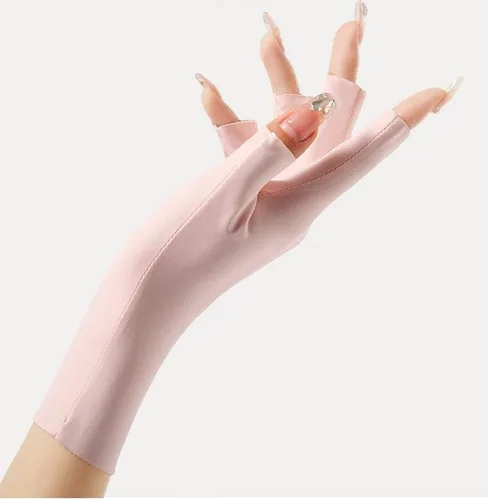 Vista 4 de Guantes sin dedos para mujer, guantes de verano con protección UV, guantes sedosos de hielo fresco, guantes de conducción unisex
