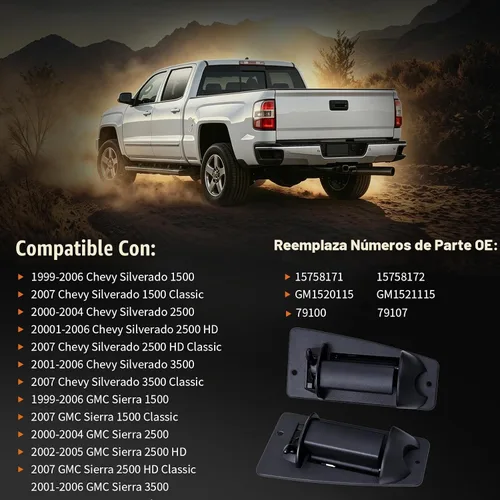 Vista 2 de 2PCS Extended Cab Door Handle Rear Driver Passenger Side Replaces# 15758171