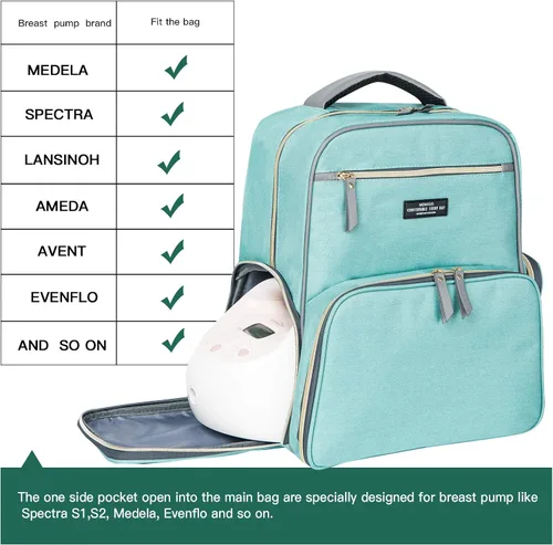 Vista 3 de Mochila para extractor de leche - Mochila multifunción para mamás de trabajo al aire libre con bolsillo aislante