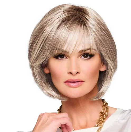 Vista 34 de Raquel Welch Made You Look Chin-Length Chic Bob, 100% atado a mano por ropa de pelo, gorra pequeña promedio, RL10/12 castaño iluminado por el sol