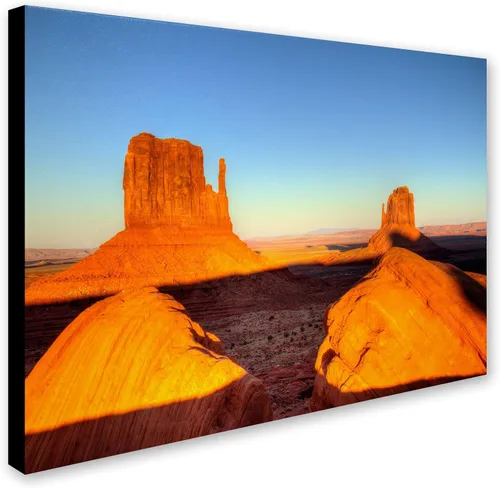 Vista 2 de Trademark Fine Art Pierre Leclerc Monument Valley Sunset - Lienzo decorativo para pared, 14 x 19 pulgadas