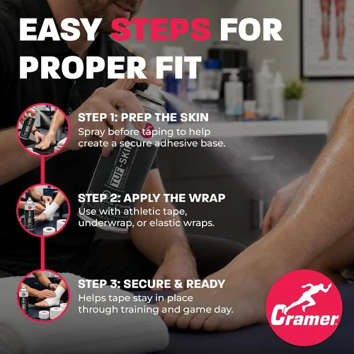 Vista 5 de Cramer Base de cinta para cinta atlética, adherente para cinta de kinesiología, leotardos de gimnasia