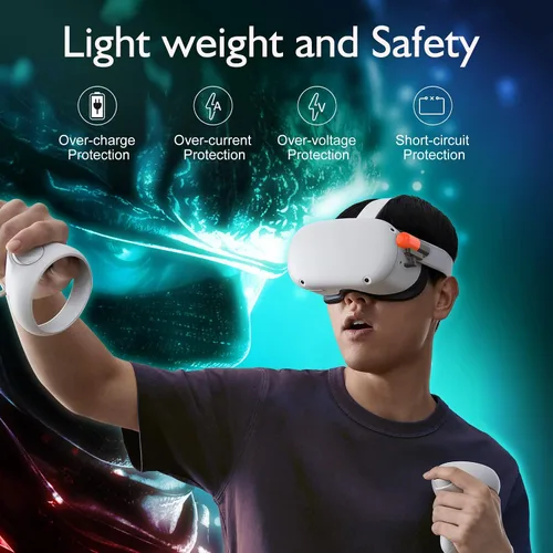 Vista 5 de Extra Battery Pack for Meta Oculus Quest 2 Headsets Accessories, Match Elite Strap, Any Strap, Super Lightweight 5000mAh VR Power Bank, Extended 2+