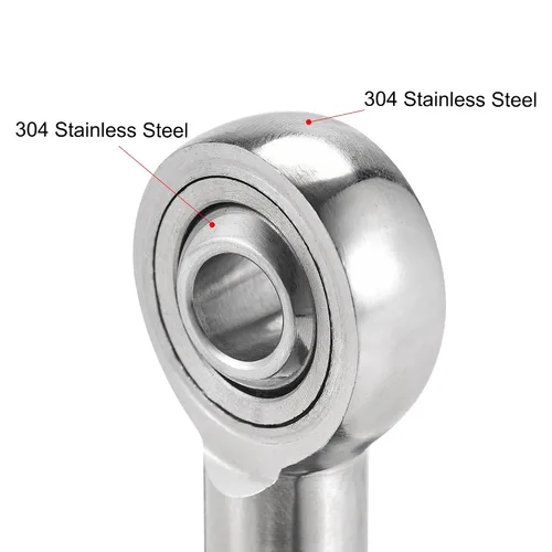 Vista 4 de uxcell SSI8T/K Rod End Bearing 8mm Bore Stainless Steel M8x1.25 Female Thread Right Hand