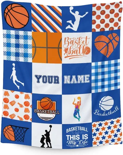 Vista 22 de Mantas de baloncesto – Manta suave y mullida para niños – Manta pequeña de 30 x 40 pulgadas para sala de estar y oficina – Manta deportiva negra