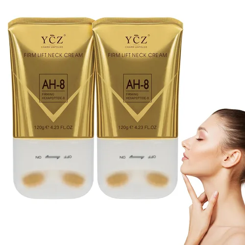 Vista 7 de Ycz AH-8 Crema reafirmante para el cuello con rodillo para el cuidado del cuerpo, hidratante, antienvejecimiento, crema para el cuello con péptidos