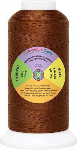 Vista 74 de Mandala Crafts Airforce Blue Tex 70 - Hilo de poliéster para tapicería 1500 Yds T70 UV Resistant Strong Thread for Leather Sewing, Marine