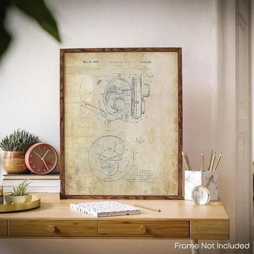 Vista 4 de Inspirational Wall Art Co. - Caldera - Herramientas de fontanería para soldadura, tubos de fontanero, carteles de patente vintage, impresión