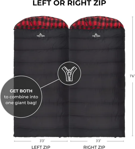Vista 2 de Teton Celsius XXL Sleeping Bag, Cold Weather Sleeping Bags for Adults and Kids, Camping Made Easy and Warm. Compression Sack Included