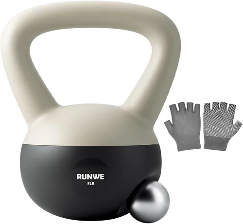 Vista 11 de RUNWE Soft Kettlebell - Sand Filled Kettlebell Cushioned Impact-Resistant Base Options for 25, 20, 15, 10 and 5 LB, Safety Guaranteed Ideal for Men