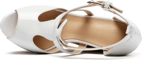 Vista 5 de YODEKS Sandalias de plataforma para mujer, tacón de cuña, correa de tobillo, puntera abierta, moda de verano, oficina, fiesta