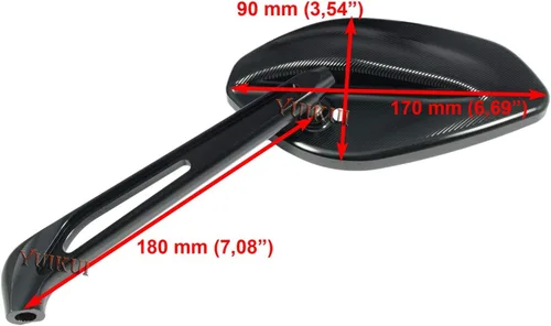 Vista 2 de Espejos universales de motocicleta CNC espejo de aluminio M10 M8 duradero espejo retrovisor para Yamaha FZ-09 2014-2017/FZ1 N 2006-2015/XSR, Negro