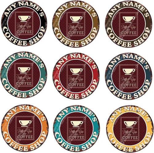 Vista 3 de Café y té perfectos de café, tazas personalizadas de Chic Sign Rústico, estilo vintage, retro, cocina, bar, pub, cafetería, cobertizo de cueva 0079