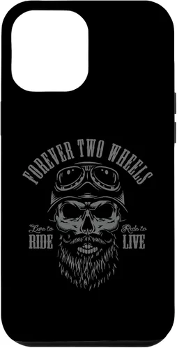 Vista 26 de Forever Two Wheels Biker Skull with Beard Motorcycle Design - Carcasa para iPhone 17
